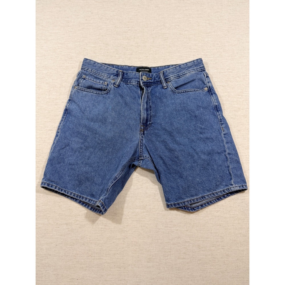 Jack & Jones Denim Shorts Mens 32 Blue Good Loose Chris 12241219 5-Pocket